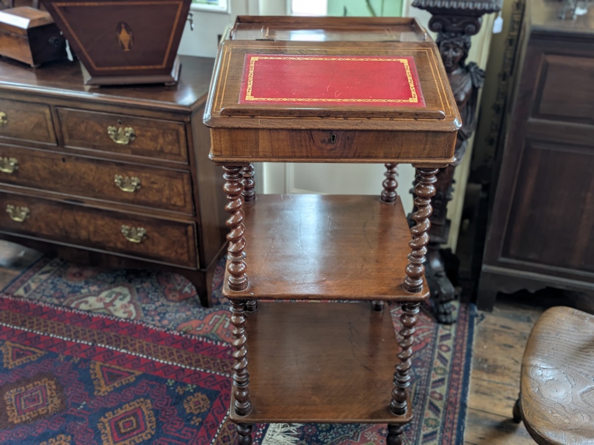 Victorian Walnut Three Tier Stand Up Desk